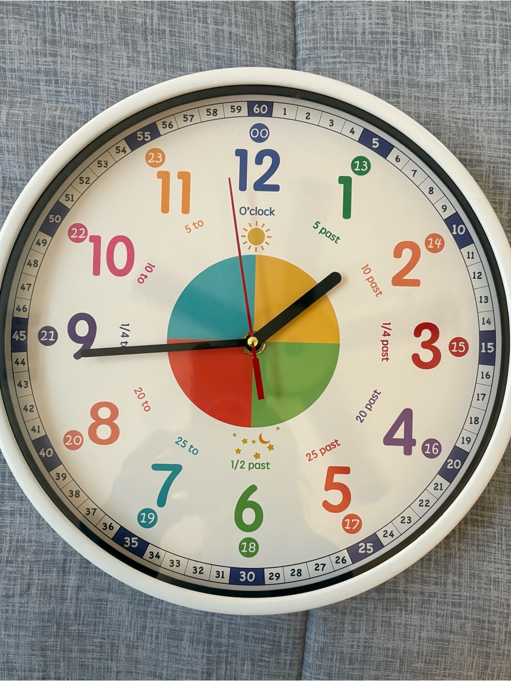 Colorful Kids Learning Wall Clock